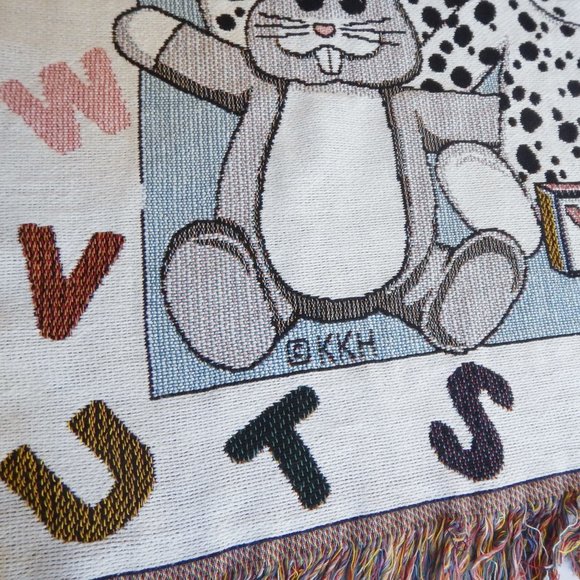 1996 Goodwin Weavers Pillow Buddies Kids Tapestry Throw Blanket Nursery Animals - Picture 9 of 16